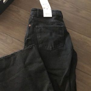 New with tags Zara high rise wide leg black jeans